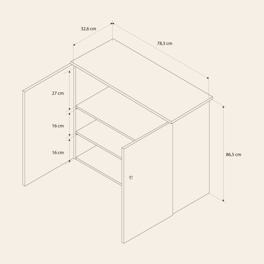 Wall-mounted Cabinet Tall - Off-white
