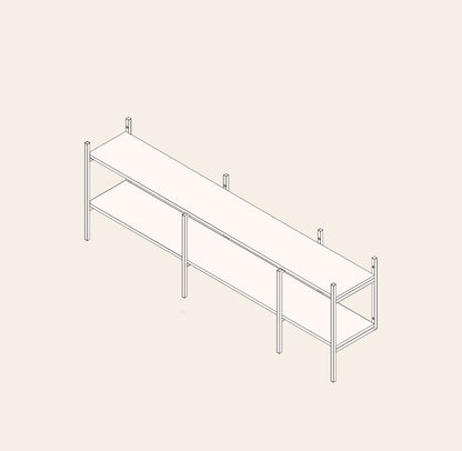 ritning av tv bänk i måtten 201x67 cm 