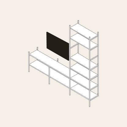 ritning av tv hylla i måtten 238x237 cm 