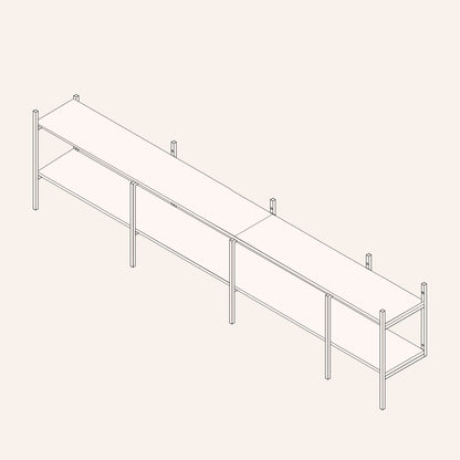 ritning av en tv bänk i måtten 279x67 cm 